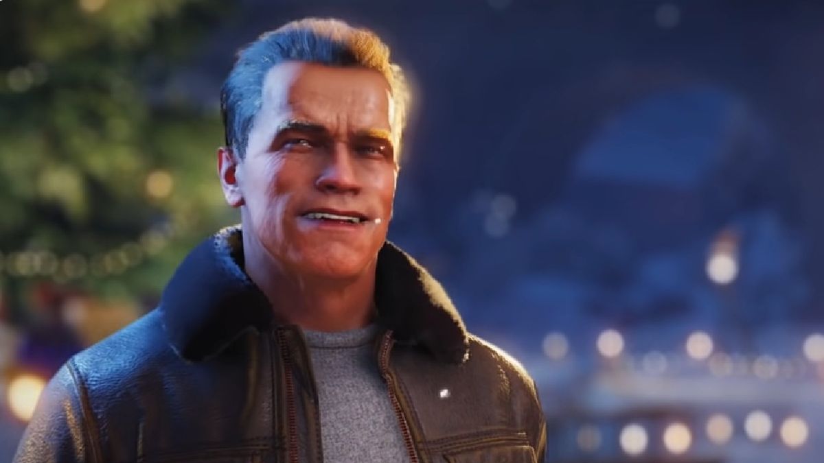 Arnold Schwarzenegger in a holiday advert for world of tanks