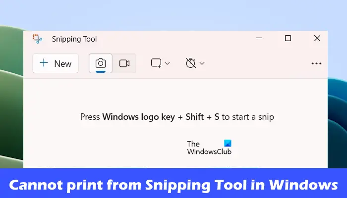 Impossible d’imprimer à partir de l’outil Snipping sous Windows 11/10