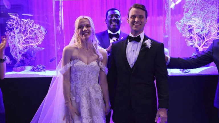 Brett and Casey at their wedding in Chicago Fire Season 12x06