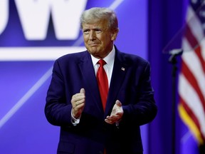 L'ancien président américain Donald Trump sur CPAC en mars 2023.