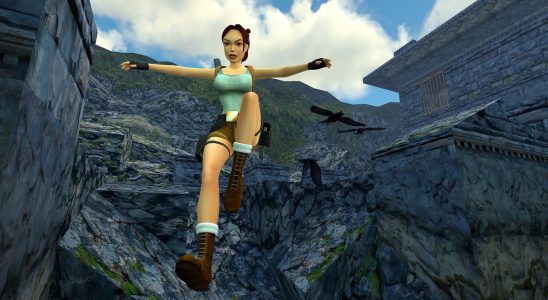 Lara Croft takes a leap in the Tomb Raider 1-3 remaster.