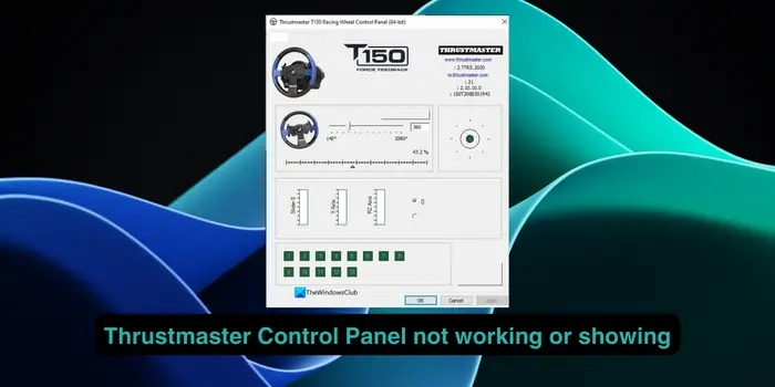 Le panneau de configuration Thrustmaster ne fonctionne pas ou ne s’affiche pas [Fix]