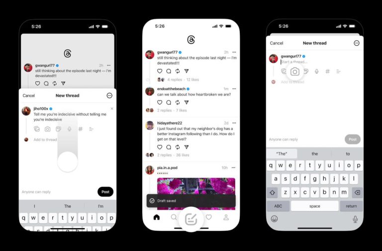 Les dernières fonctionnalités expérimentales de Threads vous permettent d’enregistrer des brouillons et de prendre des photos dans l’application.