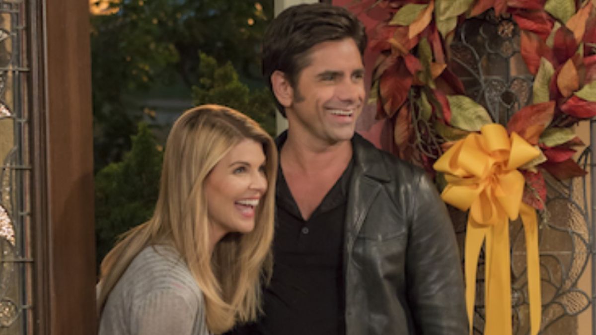 Lori Loughlin and John Stamos on Fuller House.