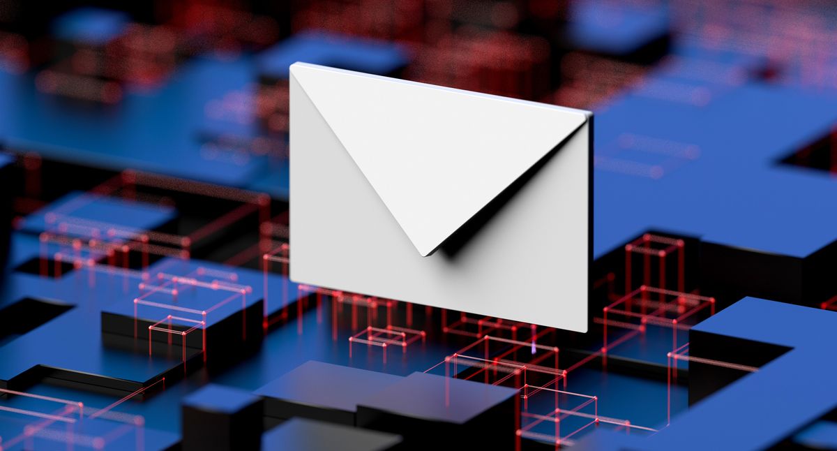 3d image of an email icon in space