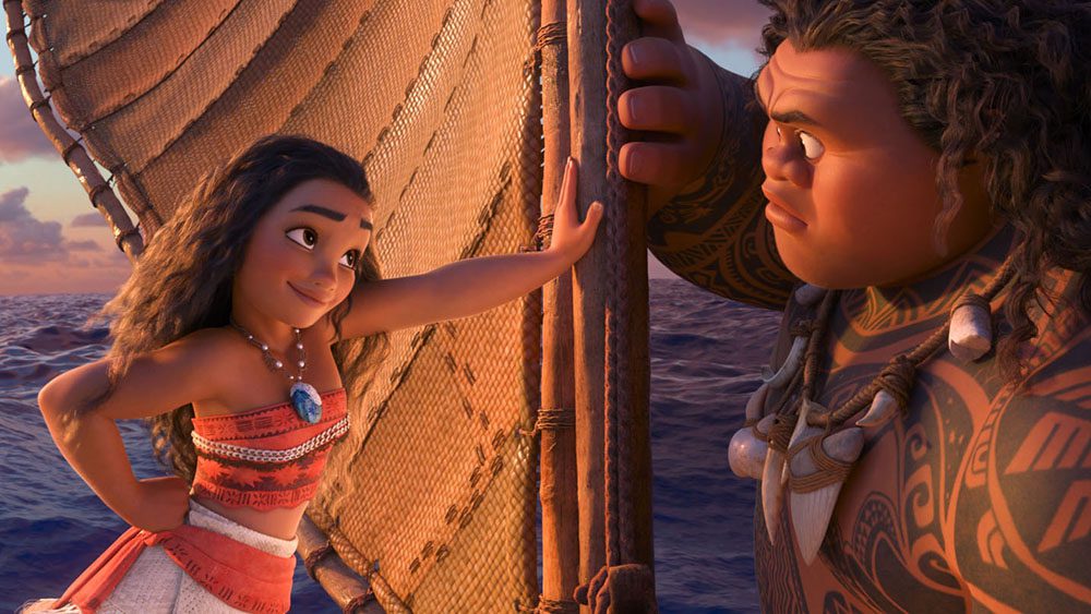 MOANA, from left, Moana (voice: Auli'i Cravalho), Maui (voice: Dwayne Johnson), 2016. © Walt Disney Studios Motion Pictures / courtesy Everett Collection