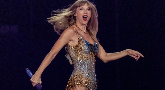 Taylor Swift performs during The Eras Tour at SoFi Stadium in Inglewood Monday, Aug. 7, 2023.