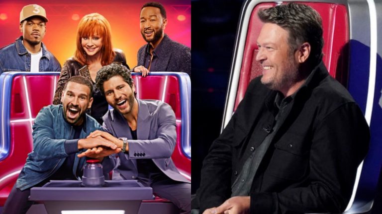 The Voice Season 25 coaches and Blake Shelton.