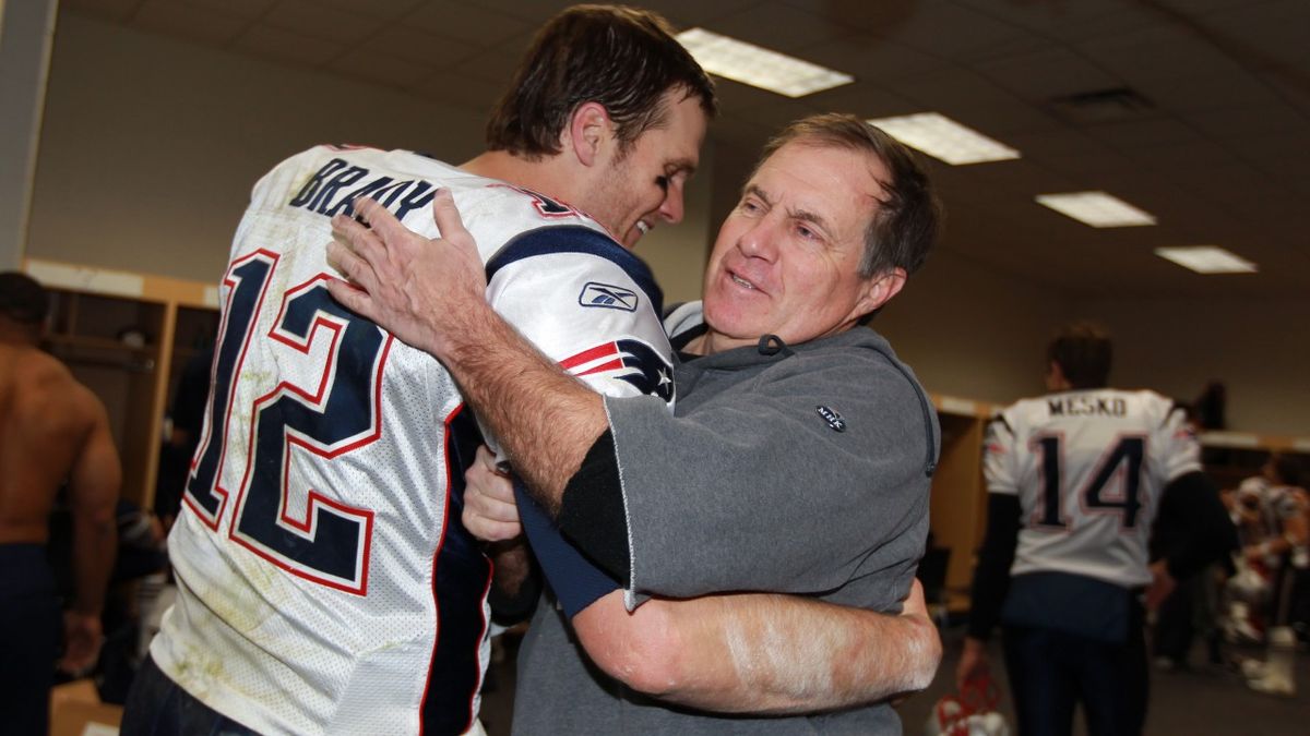 The Dynasty: New England Patriots footage of Tom Brady and Bill Belichick in an embrace