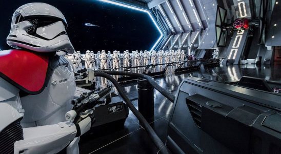 Stormtroopers inside Rise of the Resistance