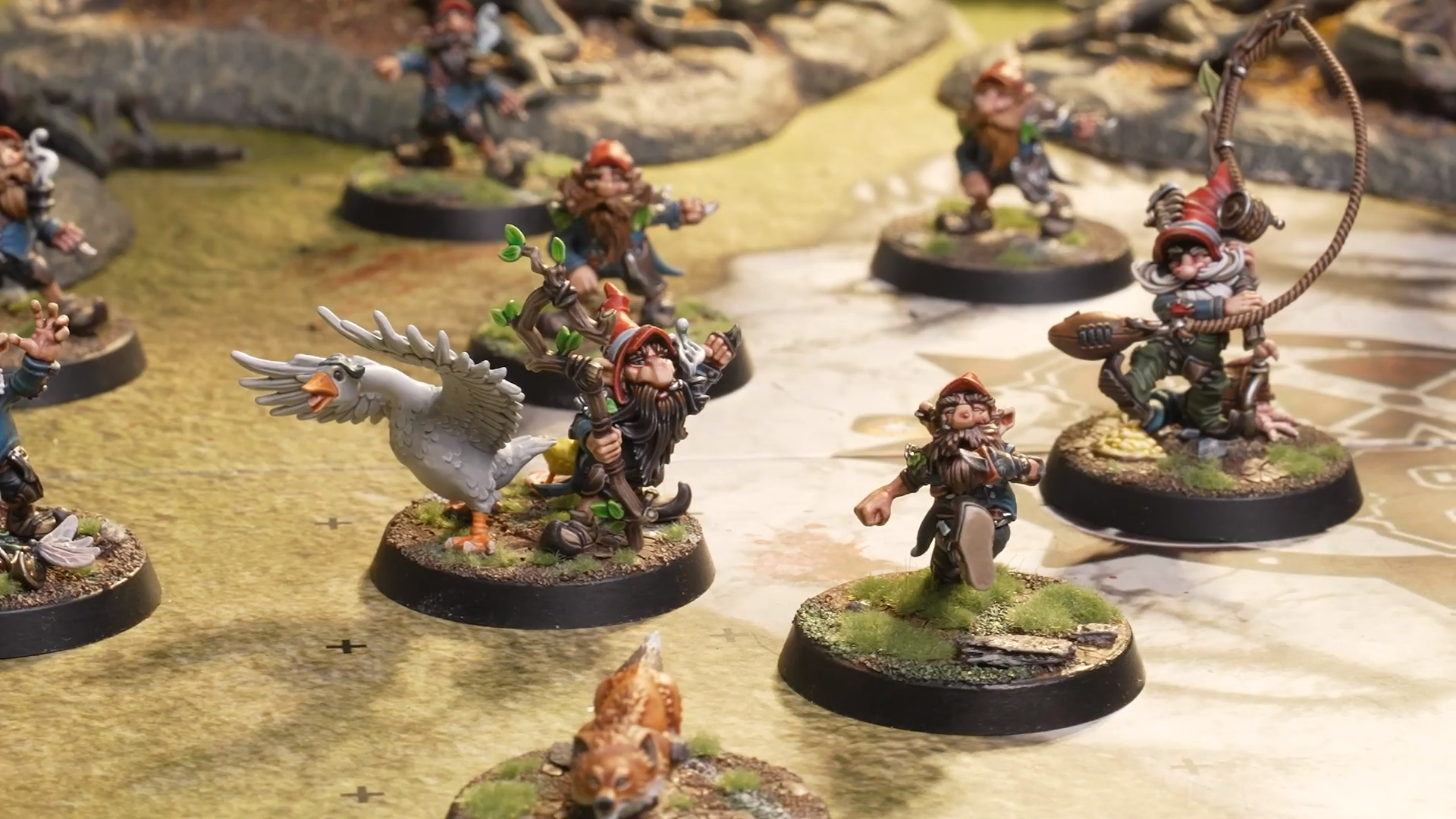 Nains et animaux de Warhammer Blood Bowl sur le terrain