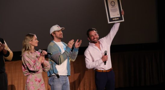 Emily Blunt, Ryan Gosling and Logan Holladay attend as Universal Pictures presents a special screening of THE FALL GUY at the AMC Grove in Los Angeles, CA on Wednesday, March 13, 2024 (photo: Alex J. Berliner/ABImages)