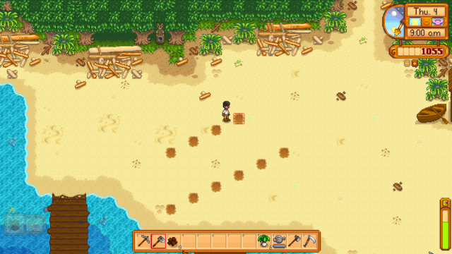 Le meilleur endroit pour extraire rapidement de l'argile à Stardew Valley, sur la plage