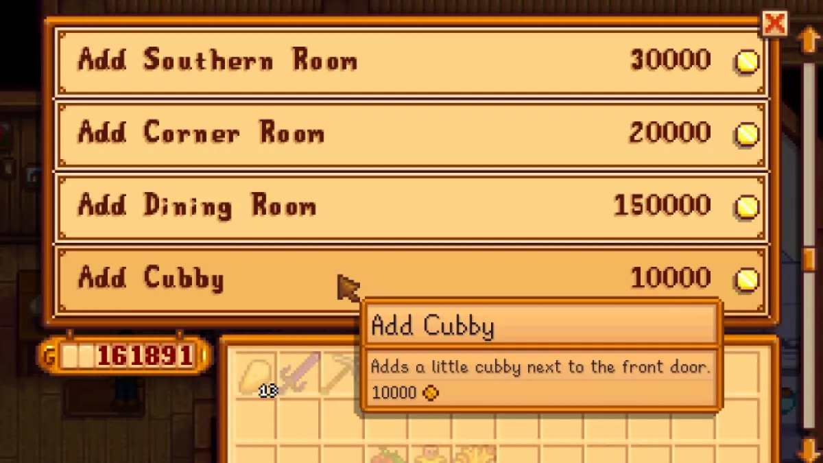 Extension Cubby de Stardew Valley 1.6