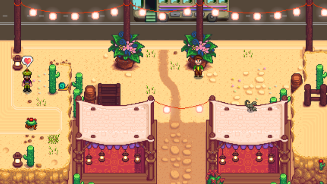 Magasins de villageois pendant le Festival du Désert à Stardew Valley