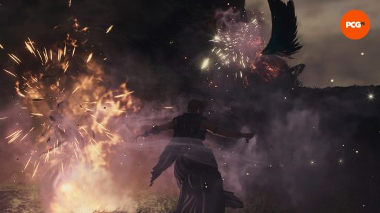 un guerrier filou répandant de la fumée dans Dragons Dogma 2