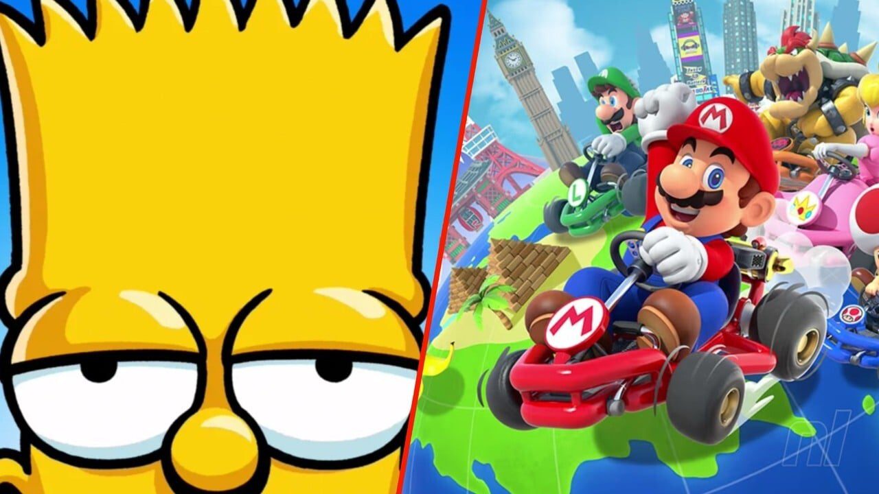 Aléatoire : les Simpsons rencontrent Mario Kart dans un mash-up télévisé bizarre
