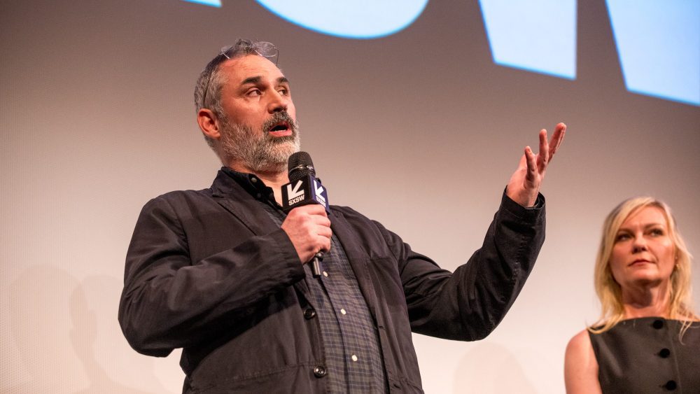 Alex Garland and Kirsten Dunst at the premiere of "Civil War" as part of SXSW 2024 Conference and Festivals held at the Paramount Theatre on March 14, 2024 in Austin, Texas.