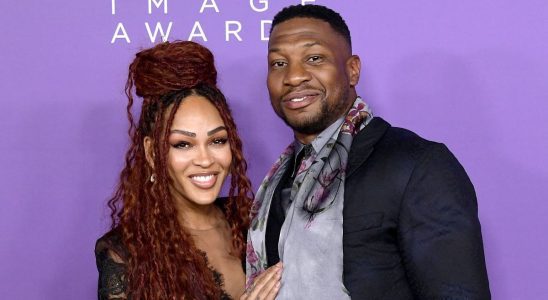 Jonathan Majors and Meagan Good at the NAACP Image Awards