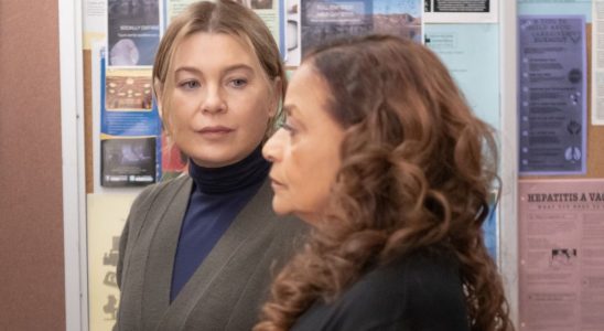 Ellen Pompeo as Meredith Grey and Debbie Allen as Catherine Fox on Grey