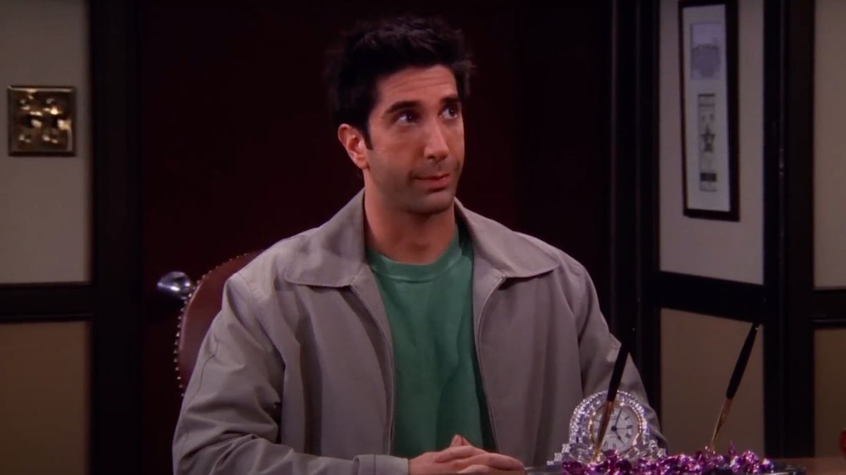 David Schwimmer as Ross Geller meeting with his divorce attorney on FRIENDS