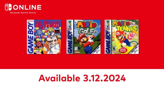 Game Boy – Nintendo Switch Online ajoute Dr. Mario, Mario Golf et Mario Tennis le 12 mars