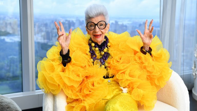 NEW YORK, NEW YORK - SEPTEMBER 09: Iris Apfel sits for a portrait during her 100th Birthday Party at Central Park Tower on September 09, 2021 in New York City. (Photo by Noam Galai/Getty Images for Central Park Tower)