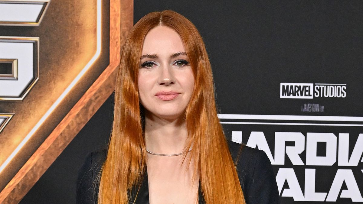 Karen Gillan in Black dress at GOTG Vol. 3 premiere.