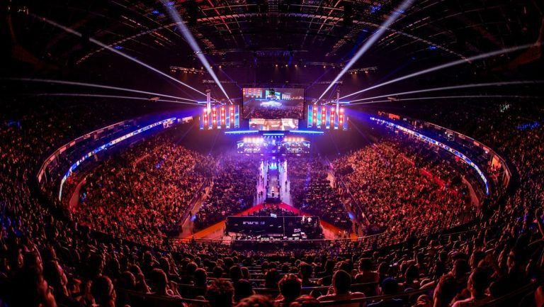 ESL Faceit Group website header image - large crowd at an esports tournament