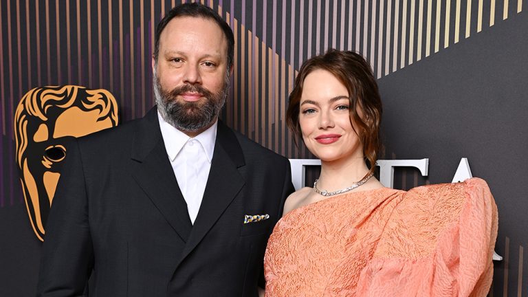 LONDON, ENGLAND - FEBRUARY 18: Yorgos Lanthimos and Emma Stone attend the EE BAFTA Film Awards 2024 at The Royal Festival Hall on February 18, 2024 in London, England. (Photo by Gareth Cattermole/BAFTA/Getty Images for BAFTA)