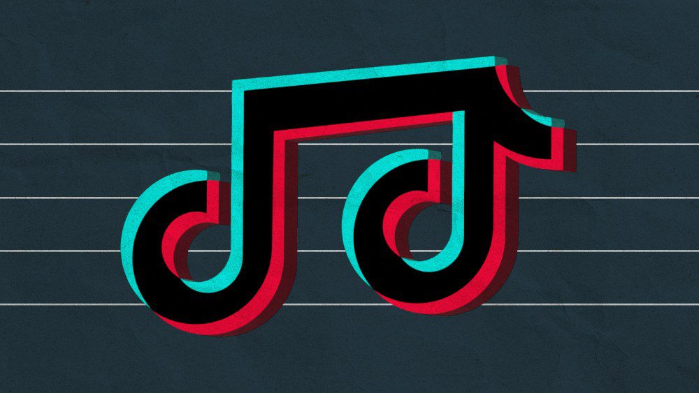 TikTok logo in the shape of a music note