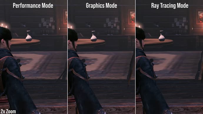 augmentation de la comparaison du mode ronin montrant le réglage de filtrage anisotrope faible (AF)