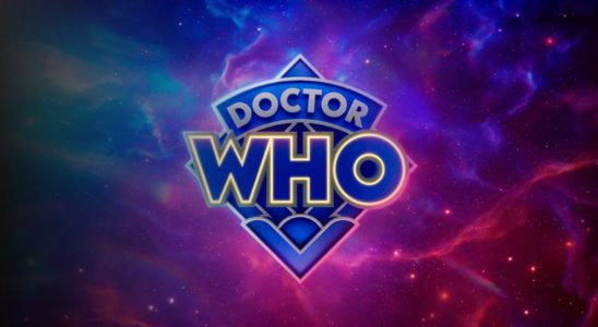 2023 Doctor Who diamond logo on purple space background