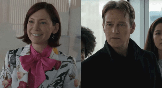 Carrie Preston and Stephen Moyer in Elsbeth Season 1 premiere