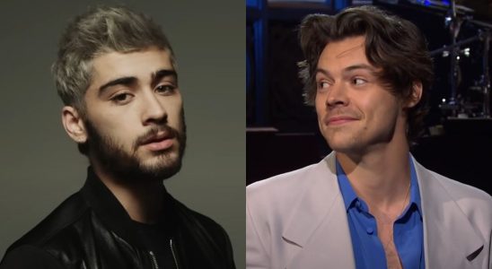 Zayn Malik in the Pillowtalk music video and Harry Styles on SNL.