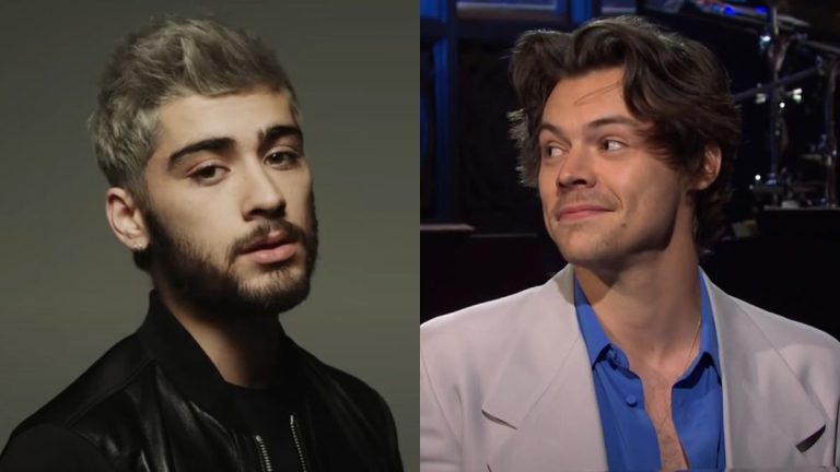 Zayn Malik in the Pillowtalk music video and Harry Styles on SNL.