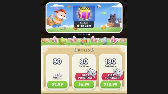 Pelles Monopoly GO provenant d'un cadeau de boutique gratuit