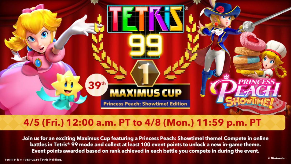 Tetris 99 39e Maximus Cup avec Princess Peach : thème Showtime
