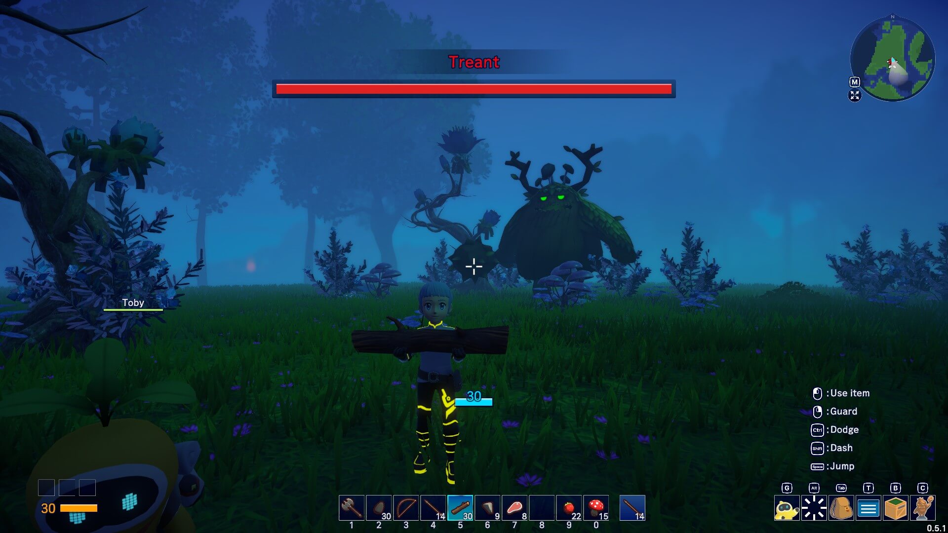 Le premier boss principal du jeu - Treant - chasse le personnage du joueur de la zone d'invocation.