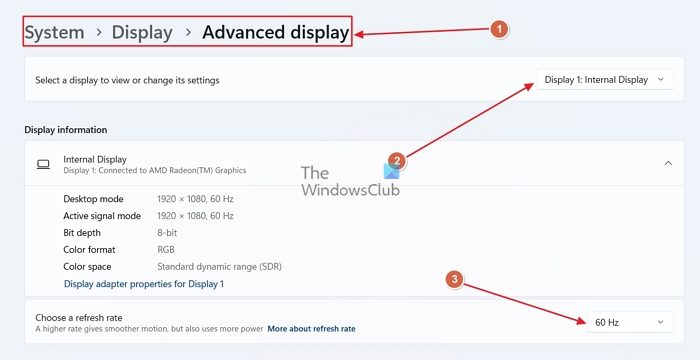 Modifier le taux de rafraîchissement de l'affichage externe sous Windows