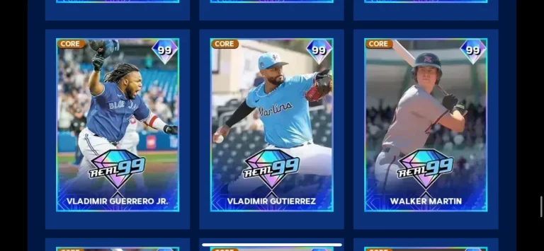 Three Real 99 cards in MLB The Show 24, including one for Vladimir Guerrero Jr.