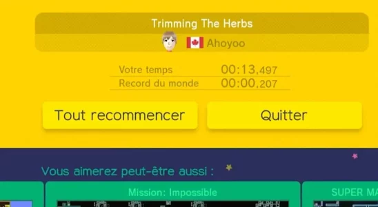 trimming the herbs completed by team 0 in super mario maker