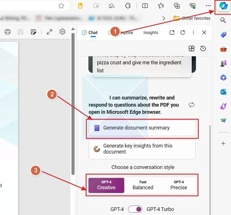 Utiliser Copilot pour résumer des PDF dans Microsoft Edge