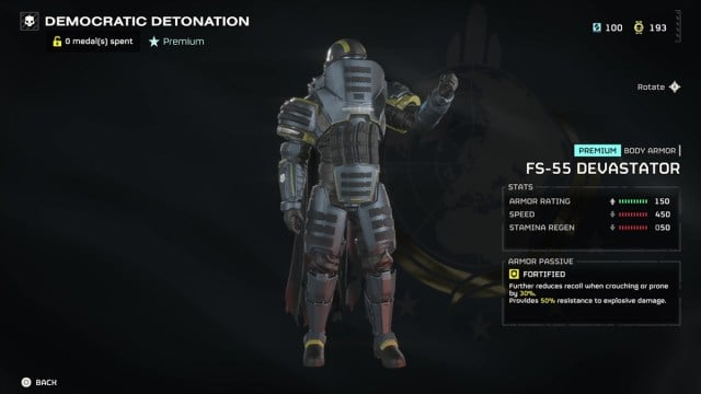 helldivers 2 tout en détonation démocratique warbond armure lourde ensemble dévastateur