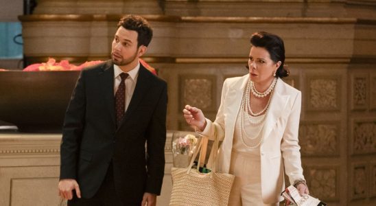 skylar astin and marcia gay harden in so help me todd season 2, episode 5