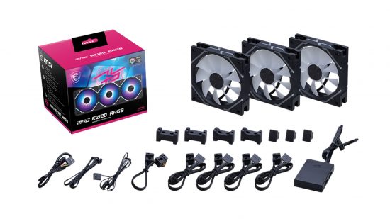 Msi mpg ez120 argb boîtier de pc ventilateurs triple kit accessoires