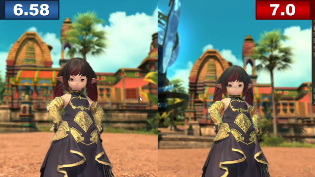 Comparaison graphique entre 6.8 et 7.0 dans Final Fantasy XIV