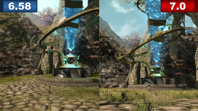 Comparaison graphique entre 6.8 et 7.0 dans Final Fantasy XIV