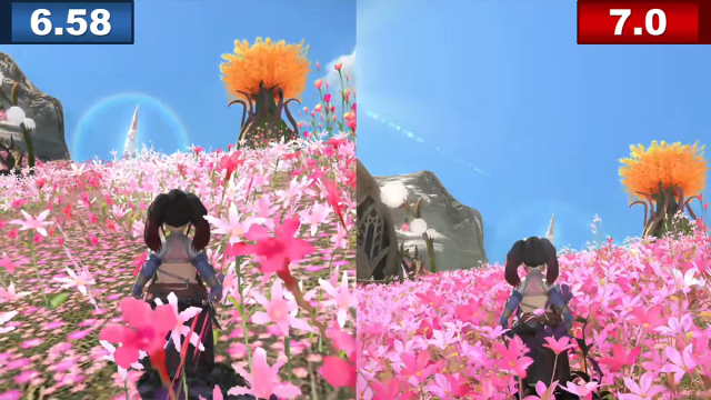 Comparaison graphique entre 6.8 et 7.0 dans Final Fantasy XIV