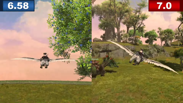 Comparaison graphique entre 6.8 et 7.0 dans Final Fantasy XIV